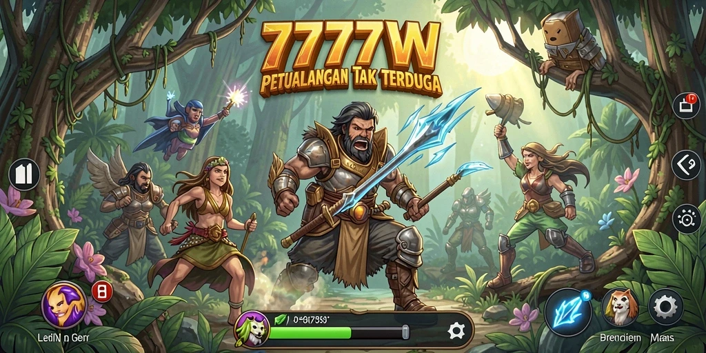 Tangkapan layar menunjukkan gameplay mendebarkan di dunia 7777W.