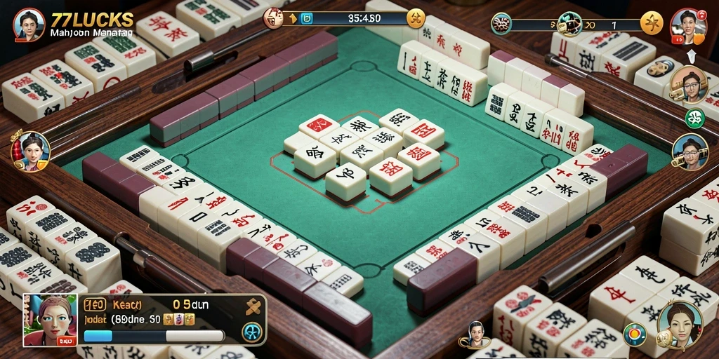 Tampilan gameplay Mahjong di 77LUCKS yang seru.