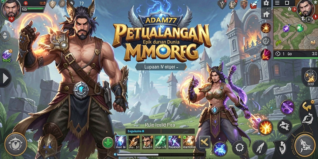 Tampilan gameplay seru dalam dunia fantasi ADAM77.