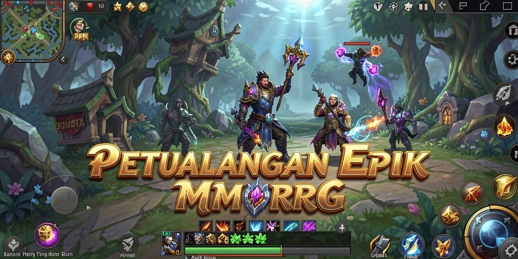 Tampilan gameplay seru dengan petualangan fantastis di dunia API77.