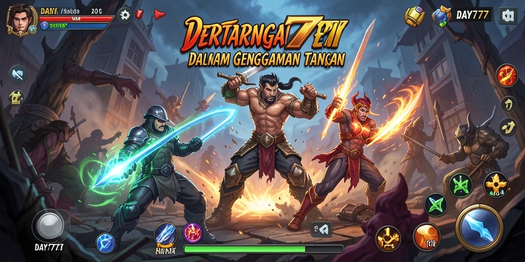 Gameplay seru dengan karakter bertarung di arena.