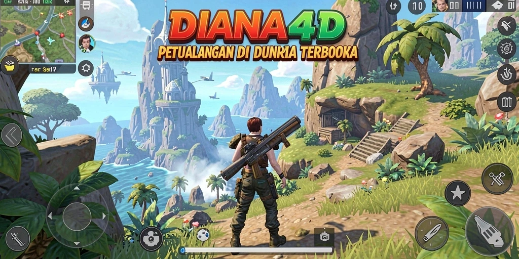 Tampilan menawan gameplay DIANA4D dalam dunia terbuka.