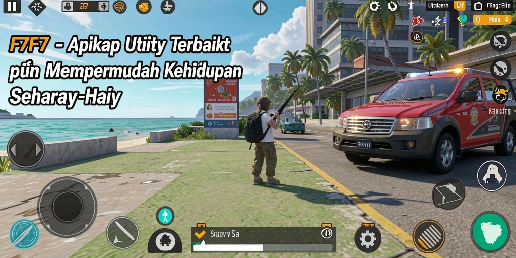 Tampilan utama F7F7 dengan berbagai fitur Utility yang bermanfaat.