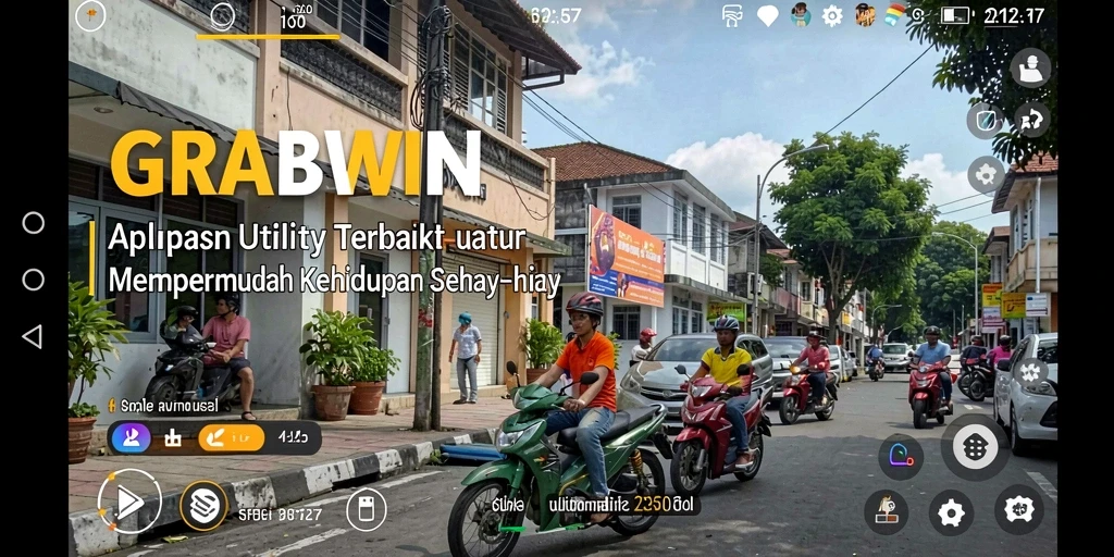 Tampilan antarmuka utama <strong>GRABWIN</strong> yang memudahkan navigasi anda dalam menggunakan aplikasi Utility.