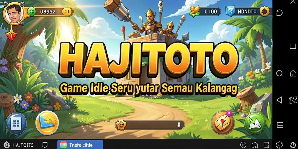 Tampilan gameplay HAJITOTO saat karakter mengumpulkan sumber daya.