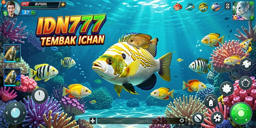 Screenshot IDN777 menampilkan aksi seru dalam bermain Tembak Ikan.