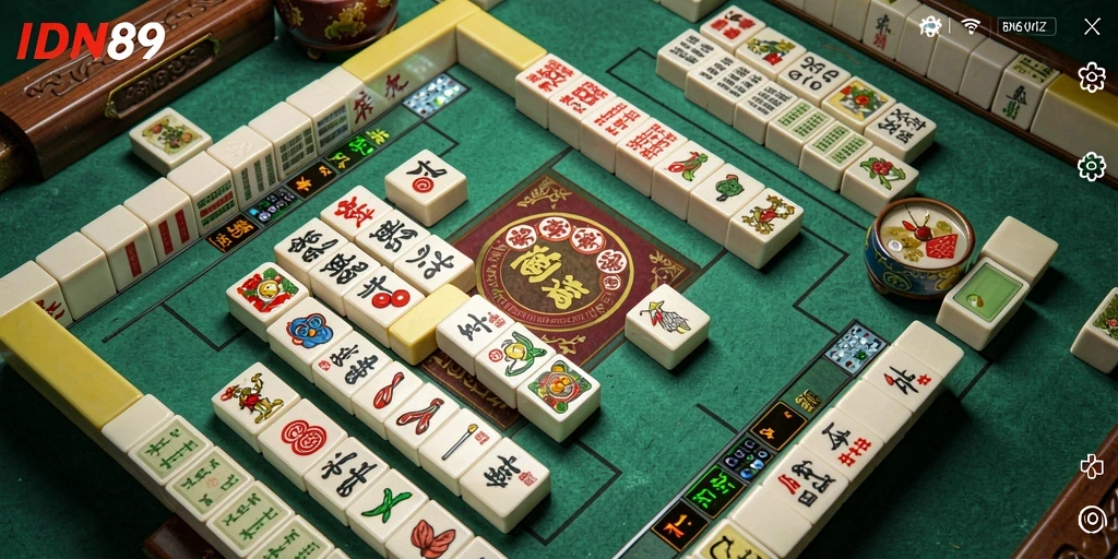 Tangkap layar IDN89 menampilkan gameplay Mahjong yang menarik dan seru.