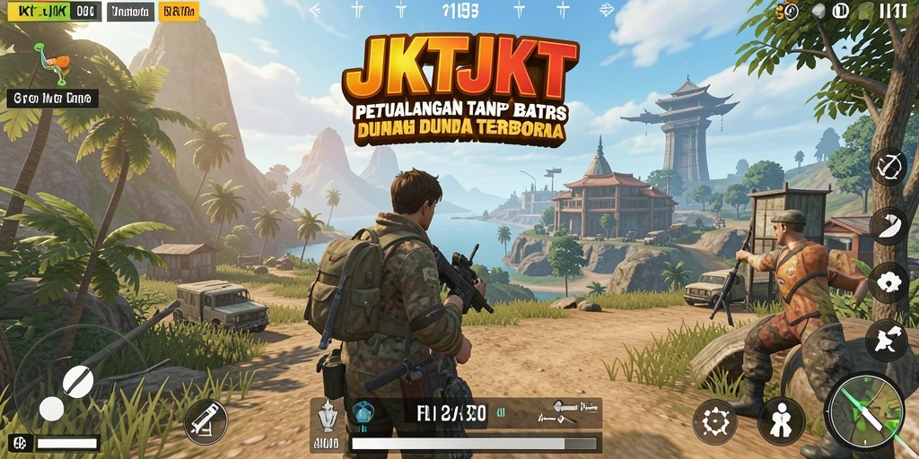Tampilan gameplay JKTJKT yang memukau dalam dunia terbuka.