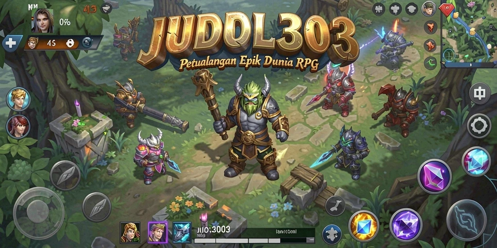 Screenshot gameplay JUDOL303 menampilkan karakter beraksi dalam petualangan RPG.