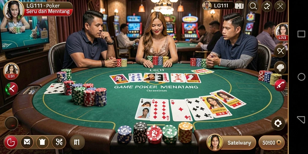 Tampilan gameplay Poker yang menarik dan interaktif di LG111.
