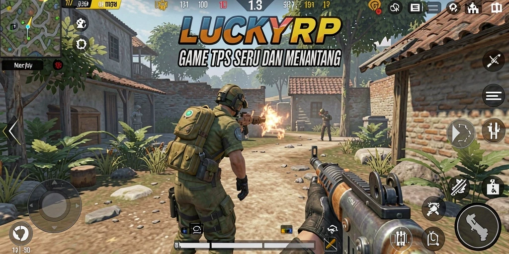 Screenshot gameplay LUCKYRP dengan aksi menegangkan di medan tempur.
