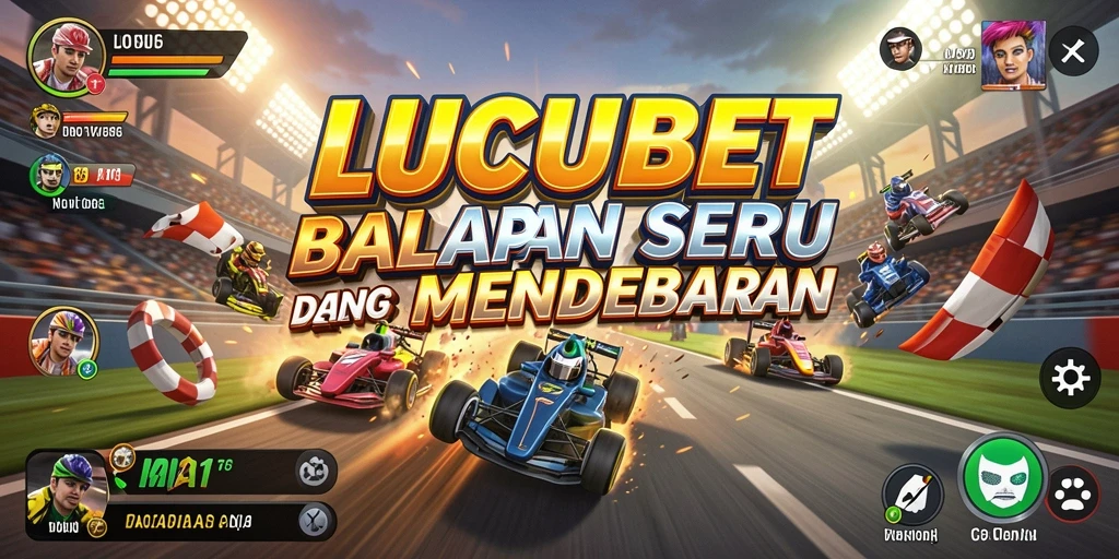 Tampilan permainan balapan yang seru dan mendebarkan di LUCUBET.
