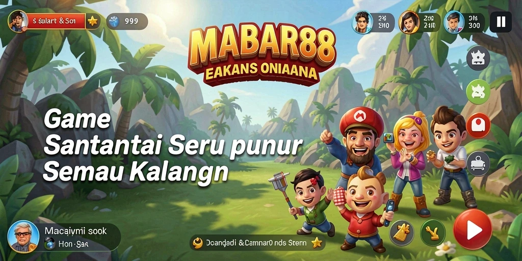 Screenshot gameplay menunjukkan tampilan seru dan warna-warni MABAR88.