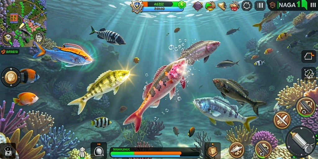 Tangkapan layar utama dari gameplay seru Tembak Ikan.