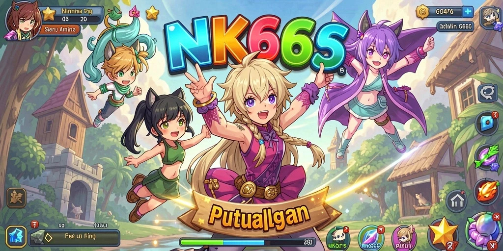 Screenshot gameplay NK666 menampilkan aksi seru karakter anime.