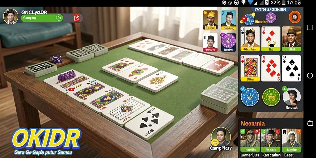 Tampilan menarik dari gameplay Gaple di OKIDR.