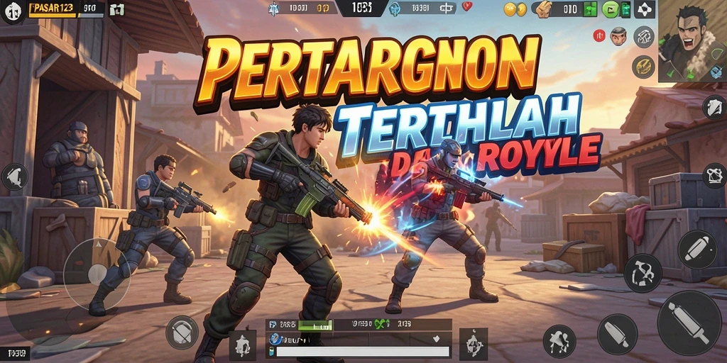 Tampilan seru gameplay PASAR123 dalam pertempuran Battle Royale.