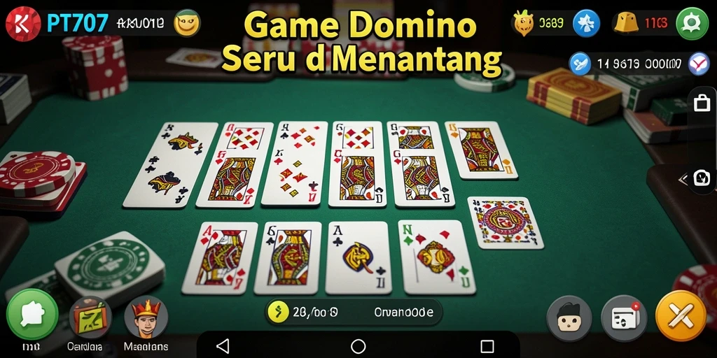 Tampilan gameplay seru dalam game Domino PT707.