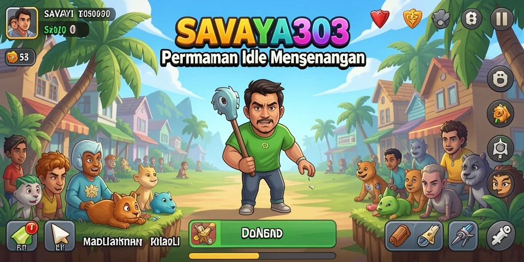 Tampilan gameplay SAVAYA303 menampilkan keseruan saat mengumpulkan sumber daya secara otomatis.