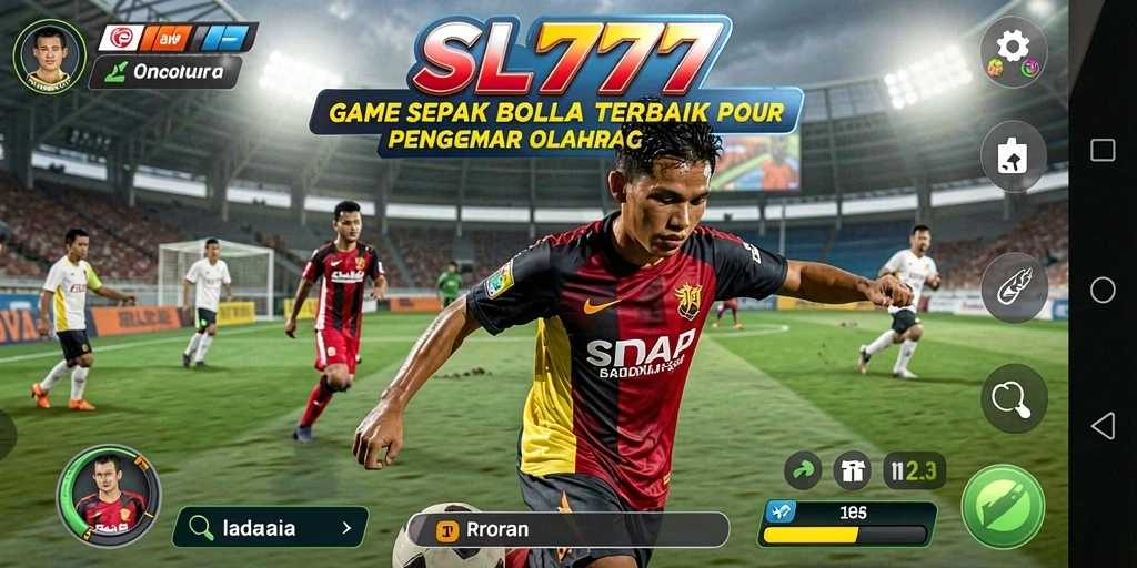 Gambaran mendebarkan gameplay SL777 di lapangan sepak bola.