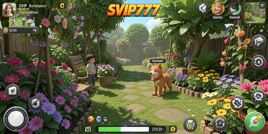 Tampilan gameplay SVIP777 yang menawan saat berkebun.