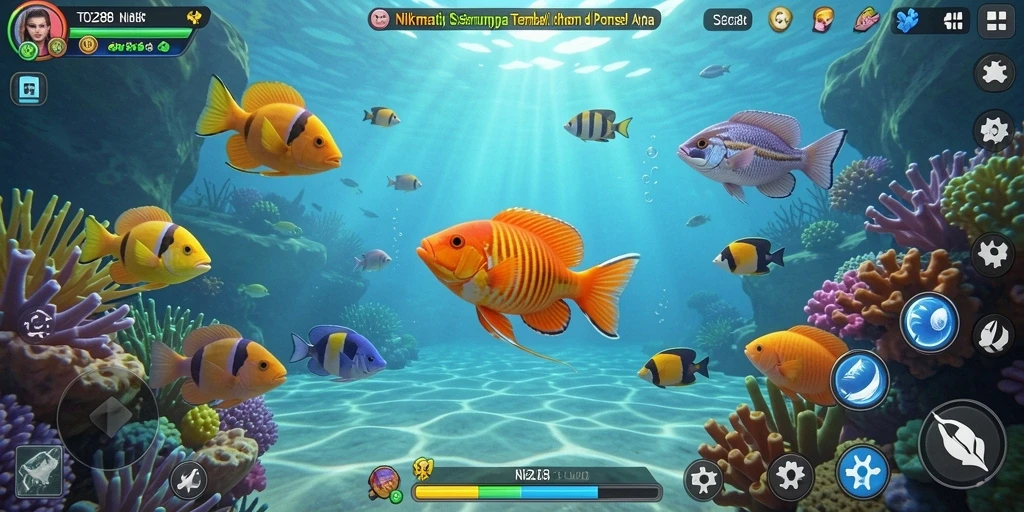 Gameplay seru menembak ikan dengan grafis menarik.